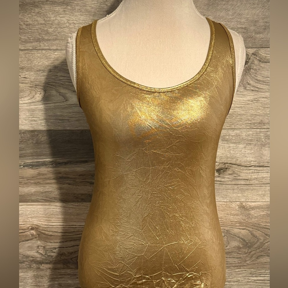 Lanette Gold Lamé-Type Tank Top